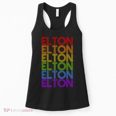 Elton Wordmark Pattern Retro Style Women's Tank Top