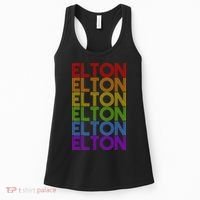 Elton Wordmark Pattern Retro Style Women's Tank Top thumb 0