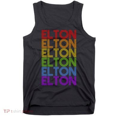 Elton Wordmark Pattern Retro Style Tank Top