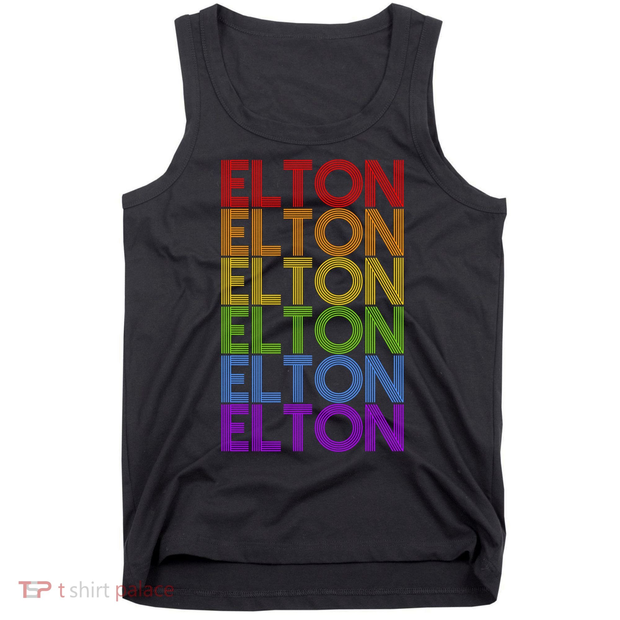 Elton Wordmark Pattern Retro Style Tank Top