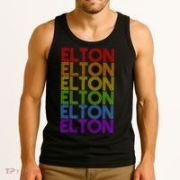 Elton Wordmark Pattern Retro Style Tank Top thumb 3