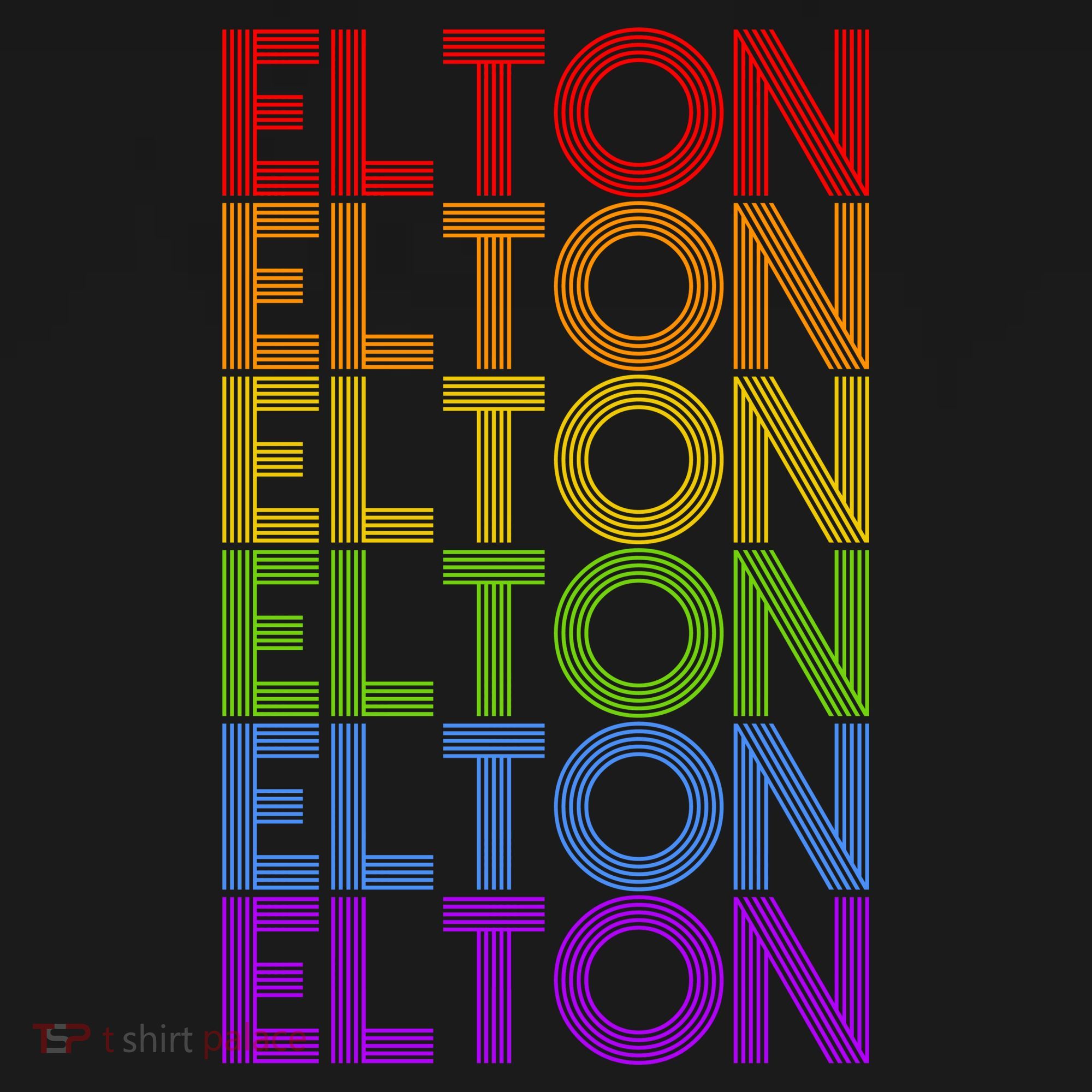 Elton Wordmark Pattern Retro Style Tank Top