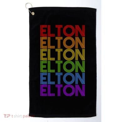 Elton Wordmark Pattern Retro Style Golf Towel