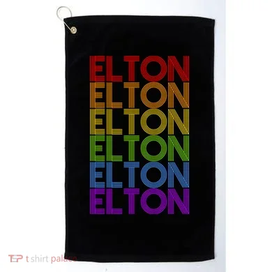 Elton Wordmark Pattern Retro Style Golf Towel