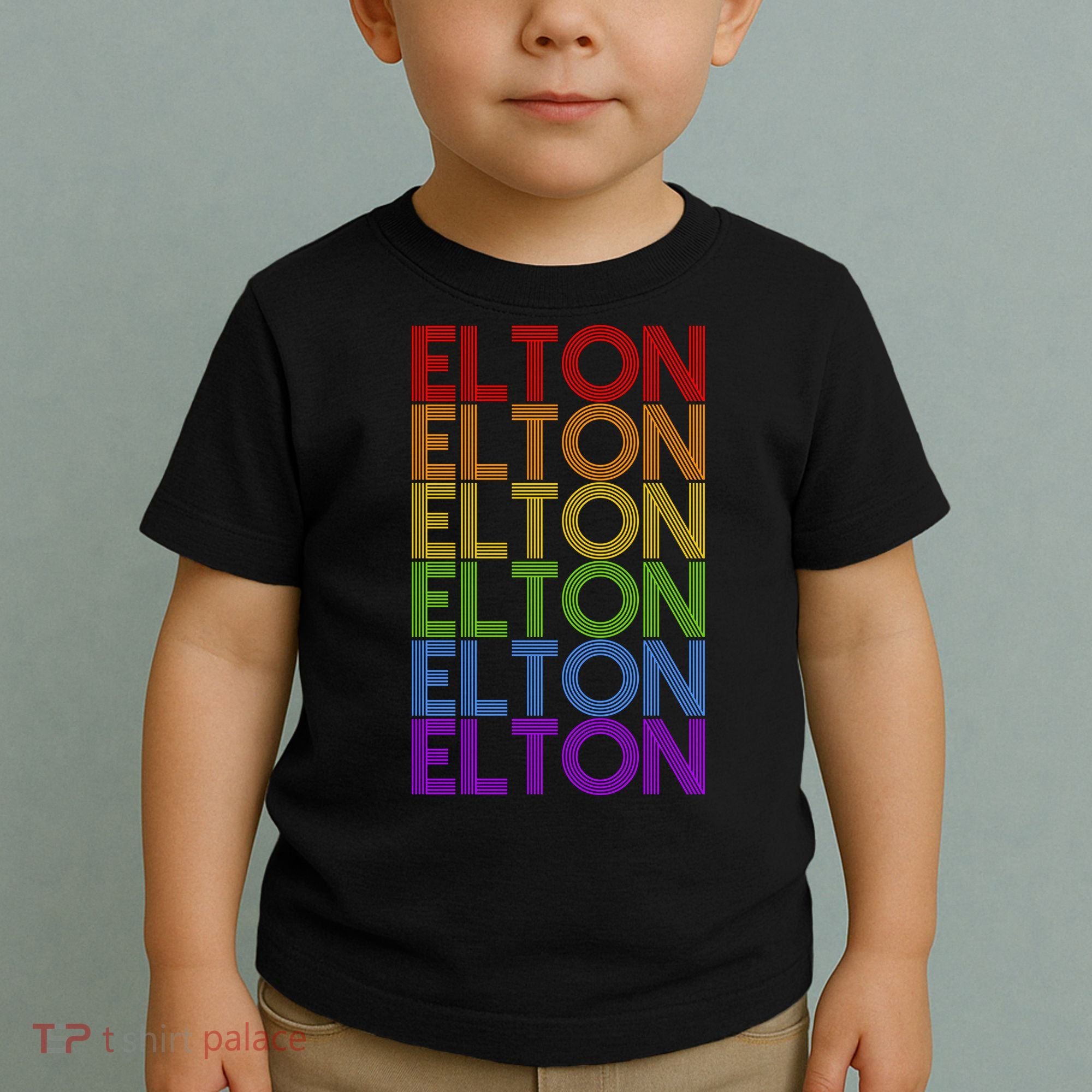 Elton Wordmark Pattern Retro Style Toddler T-Shirt