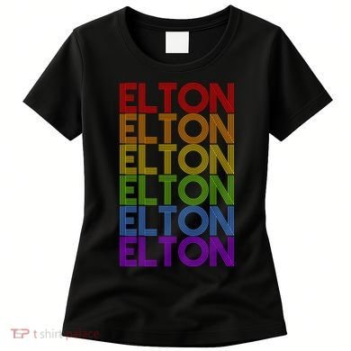 Elton Wordmark Pattern Retro Style Women's T-Shirt