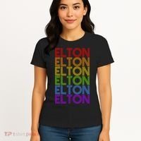 Elton Wordmark Pattern Retro Style Women's T-Shirt thumb 4