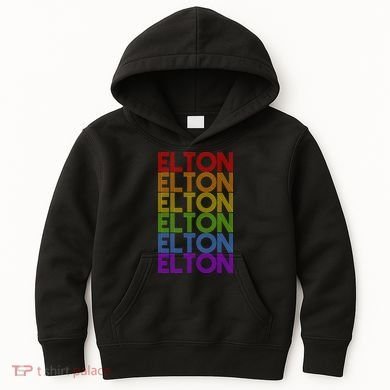 Elton Wordmark Pattern Retro Style Kids Hoodie