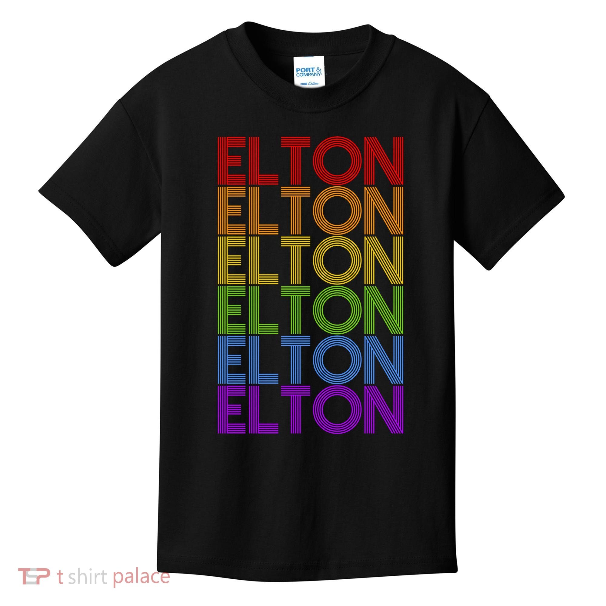 Elton Wordmark Pattern Retro Style Kids T-Shirt