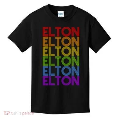 Elton Wordmark Pattern Retro Style Kids T-Shirt