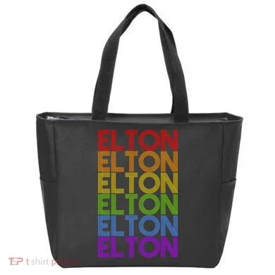 Elton Wordmark Pattern Retro Style Tote Bag