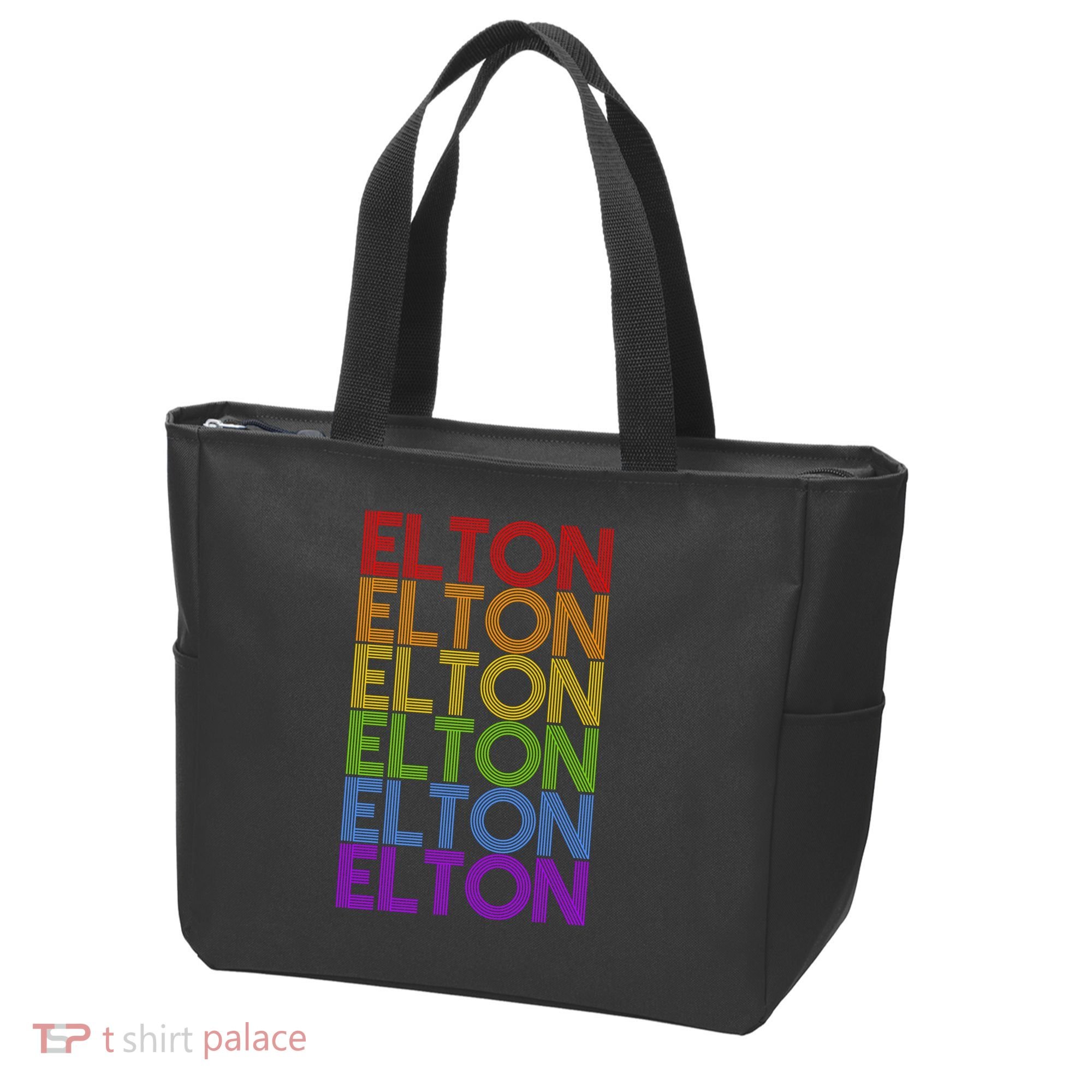 Elton Wordmark Pattern Retro Style Tote Bag