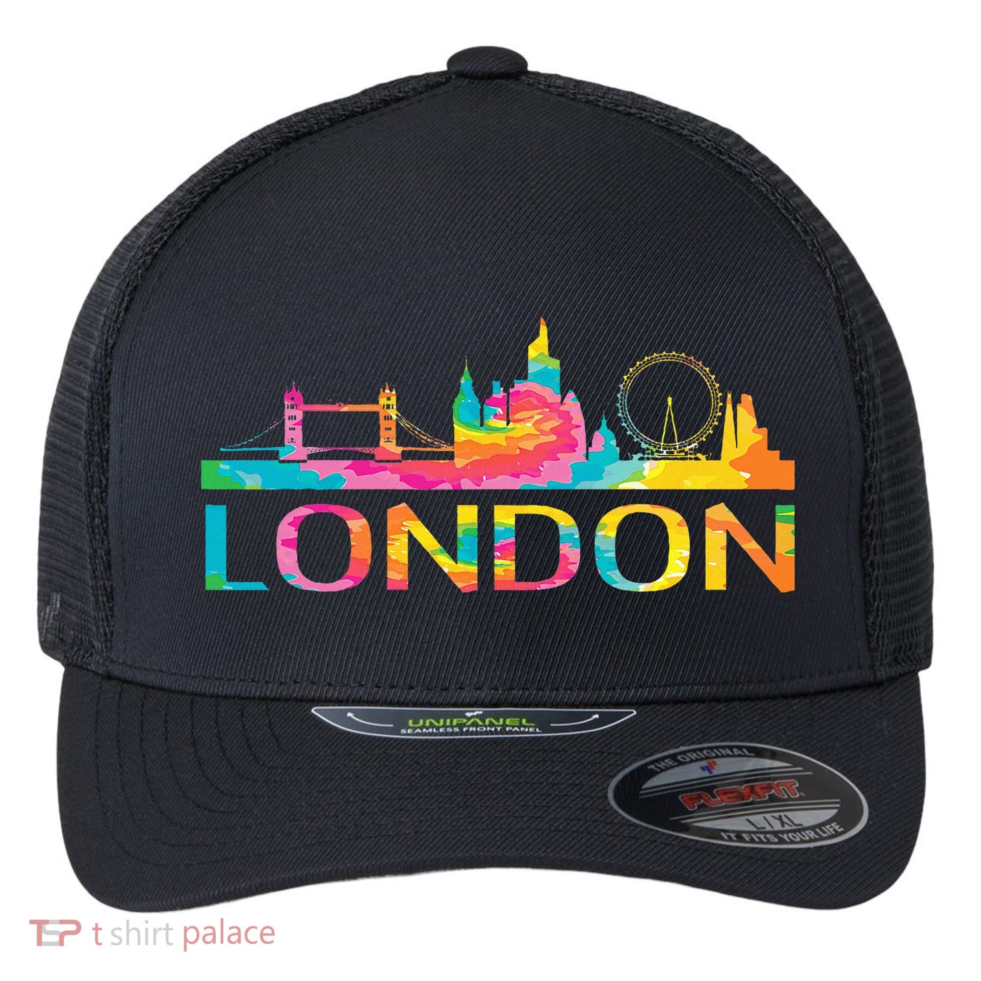 England London Uk British London Flexfit Unipanel Trucker Cap