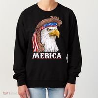 Eagle Mullet 4th Of July USA American Flag Merica Women's Sweatshirt thumb 0