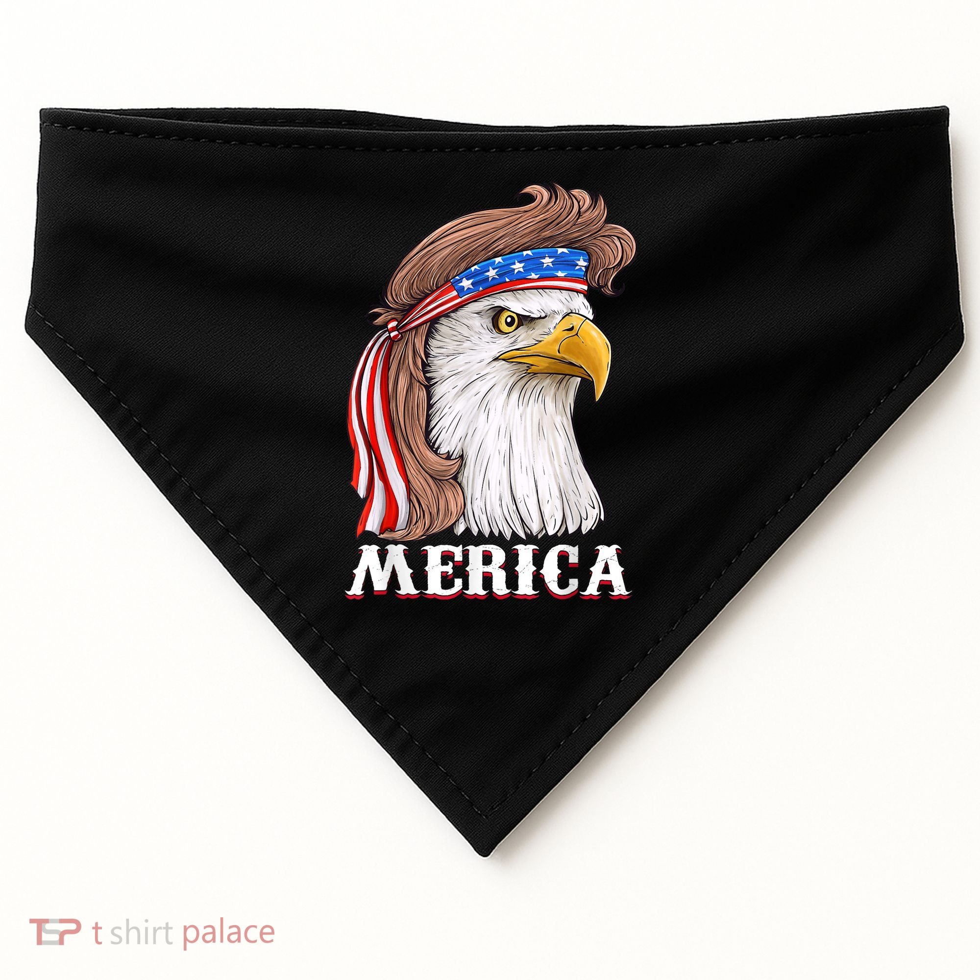 Eagle Mullet 4th Of July USA American Flag Merica USA-Made Doggie Bandana