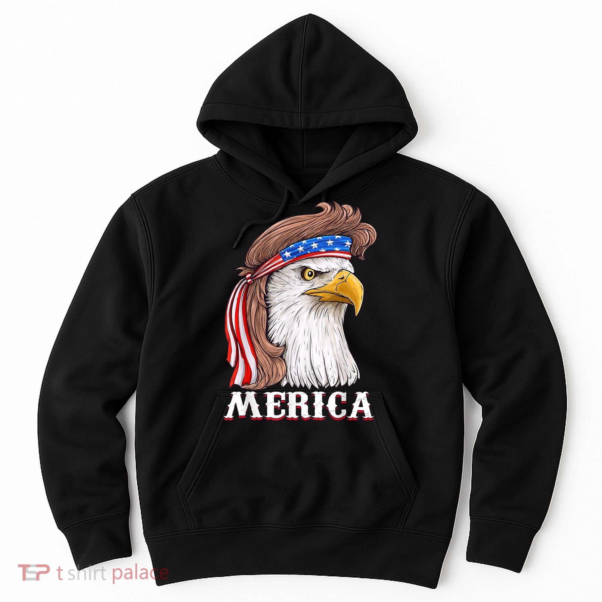 Eagle Mullet 4th Of July USA American Flag Merica Hoodie