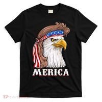 Eagle Mullet 4th Of July USA American Flag Merica T-Shirt thumb 0