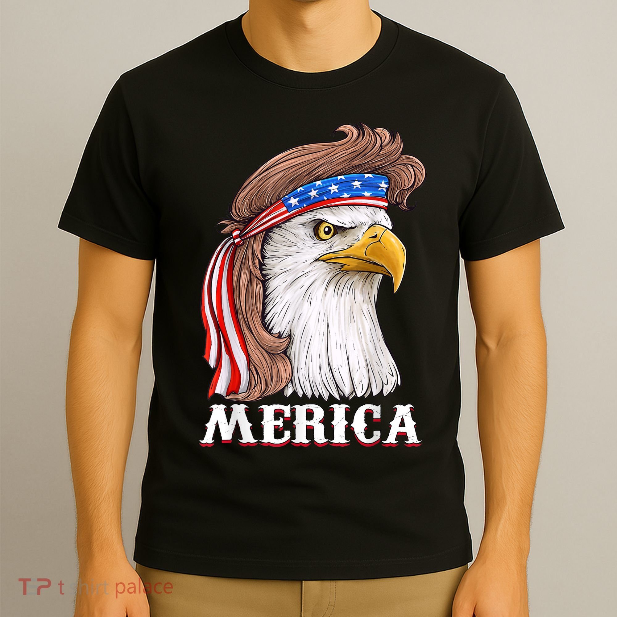 Eagle Mullet 4th Of July USA American Flag Merica T-Shirt