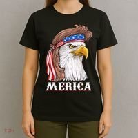 Eagle Mullet 4th Of July USA American Flag Merica T-Shirt thumb 4