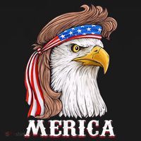 Eagle Mullet 4th Of July USA American Flag Merica T-Shirt thumb 7