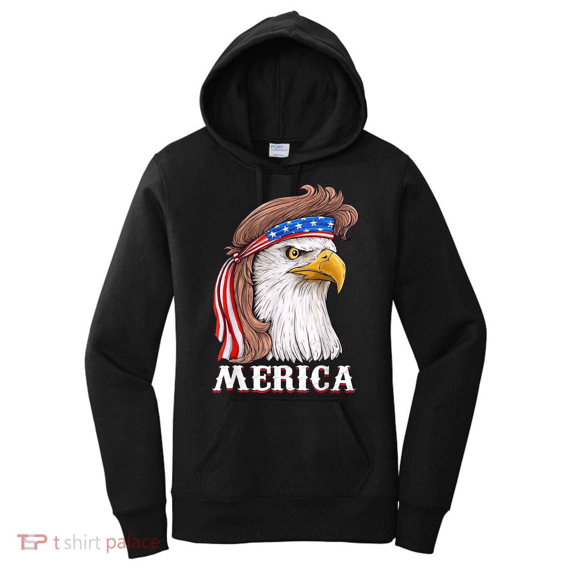 Eagle Mullet 4th Of July USA American Flag Merica Women's Hoodie