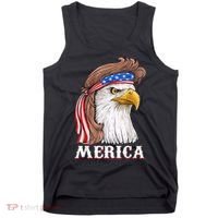 Eagle Mullet 4th Of July USA American Flag Merica Tank Top thumb 0