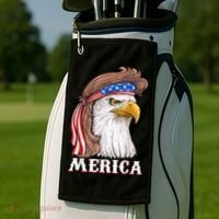 Eagle Mullet 4th Of July USA American Flag Merica Golf Towel thumb 2
