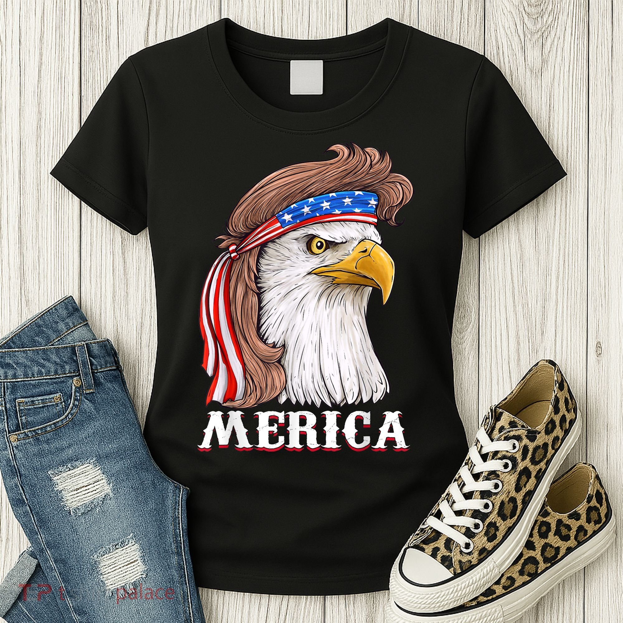 Eagle Mullet 4th Of July USA American Flag Merica Women's T-Shirt