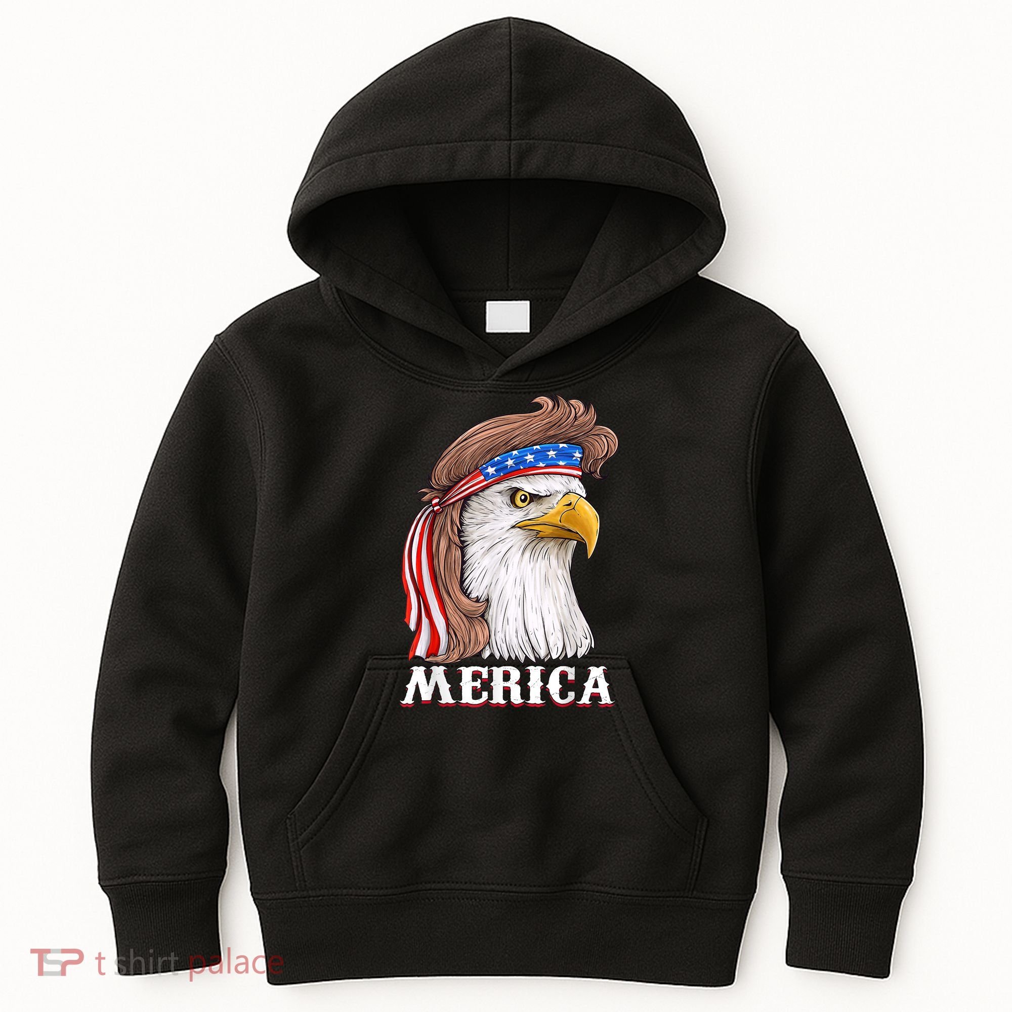 Eagle Mullet 4th Of July USA American Flag Merica Kids Hoodie
