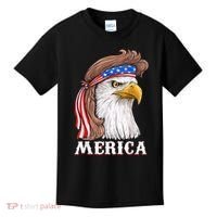 Eagle Mullet 4th Of July USA American Flag Merica Kids T-Shirt thumb 0