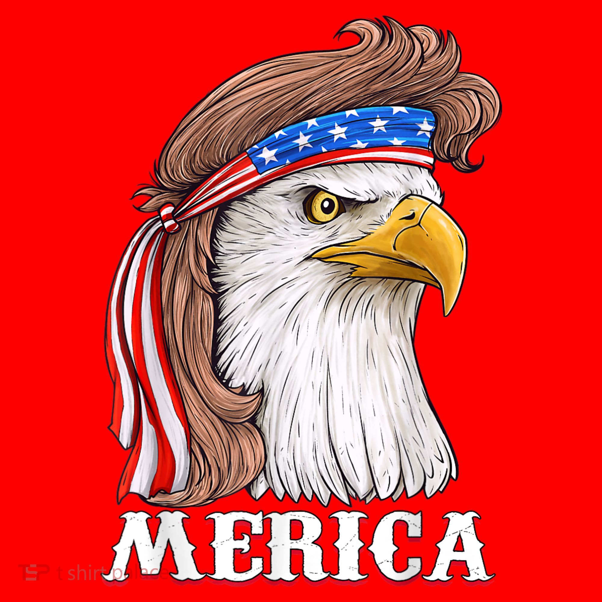 Eagle Mullet 4th Of July USA American Flag Merica Santa Hat