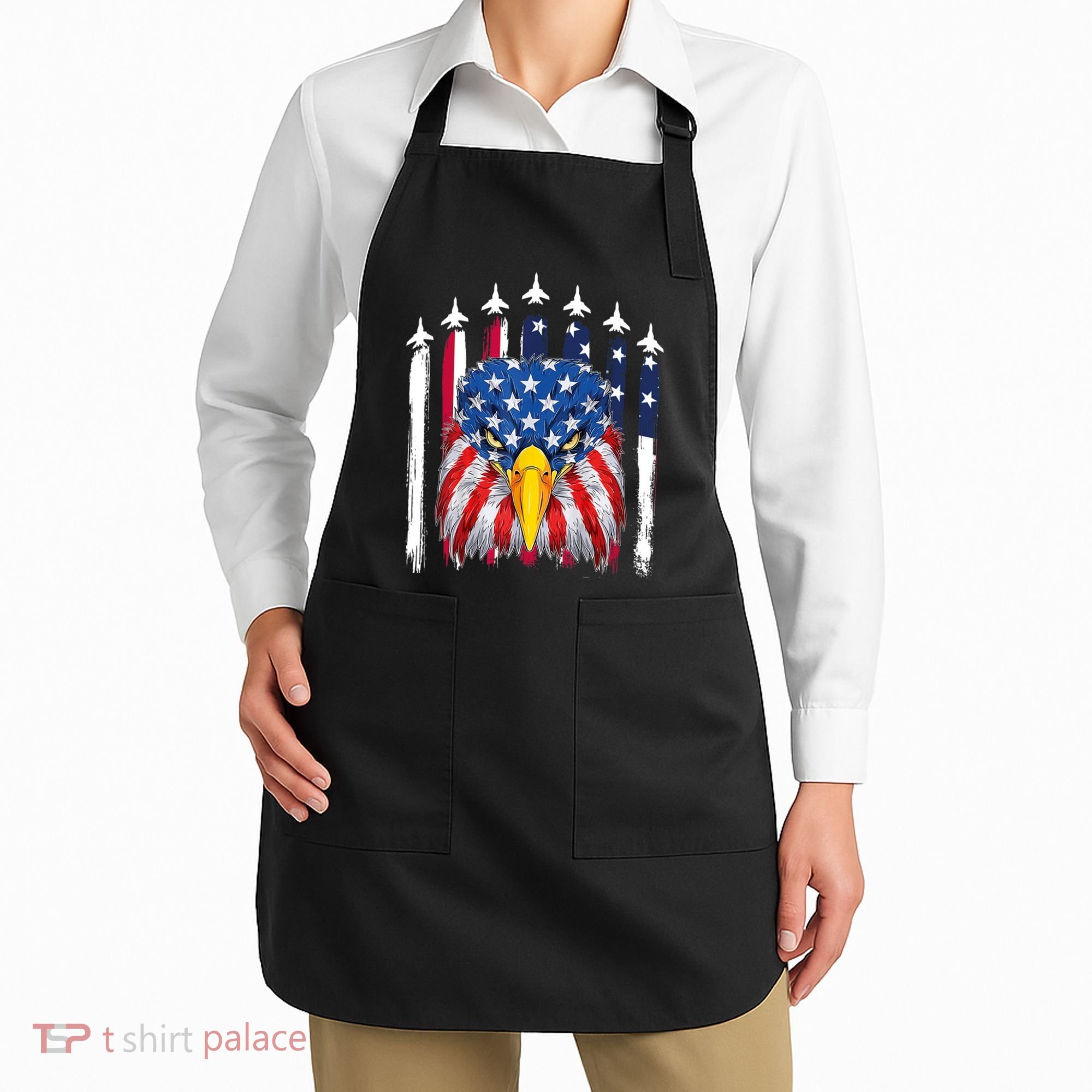 Eagle Mullet 4th Of July USA American Flag Merica Apron