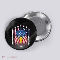 Eagle Mullet 4th Of July USA American Flag Merica Button thumb 0