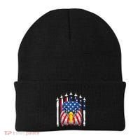 Eagle Mullet 4th Of July USA American Flag Merica Beanie thumb 0
