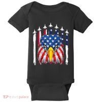 Eagle Mullet 4th Of July USA American Flag Merica Baby Bodysuit thumb 0