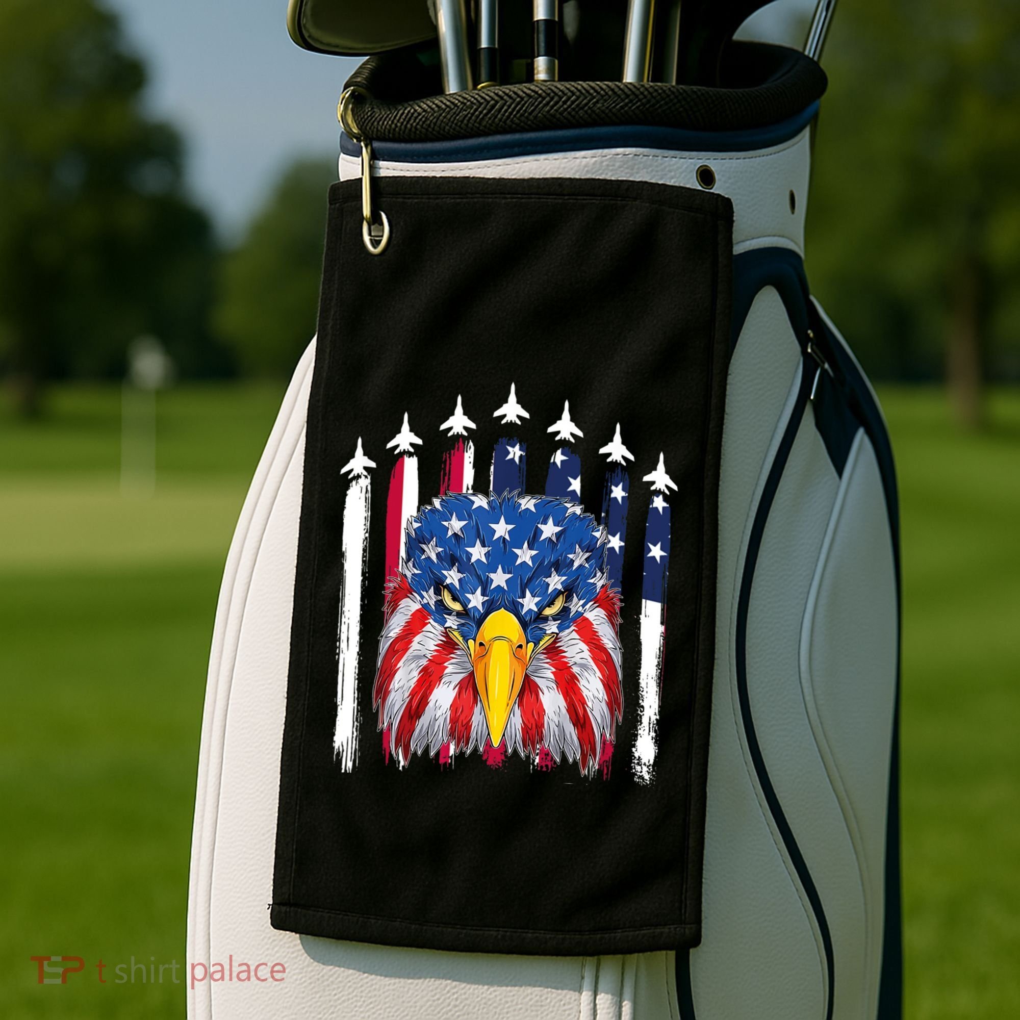 Eagle Mullet 4th Of July USA American Flag Merica Golf Towel
