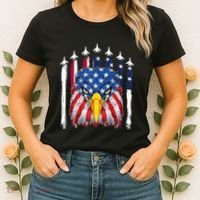 Eagle Mullet 4th Of July USA American Flag Merica Women's T-Shirt thumb 2