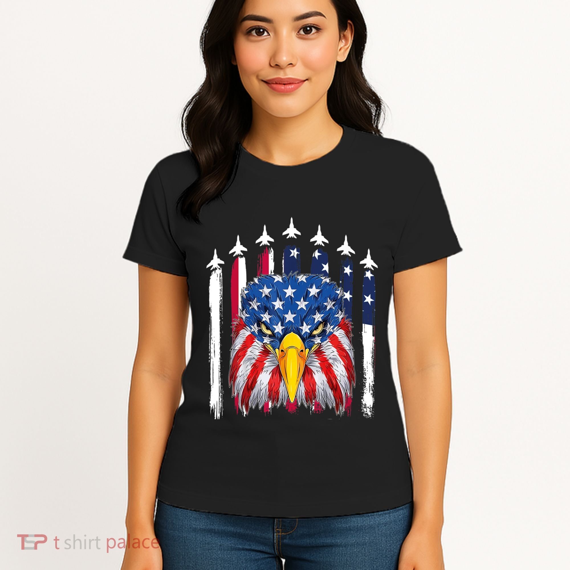 Eagle Mullet 4th Of July USA American Flag Merica Women's T-Shirt