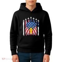 Eagle Mullet 4th Of July USA American Flag Merica Kids Hoodie thumb 4