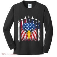 Eagle Mullet 4th Of July USA American Flag Merica Kids Long Sleeve Shirt thumb 0