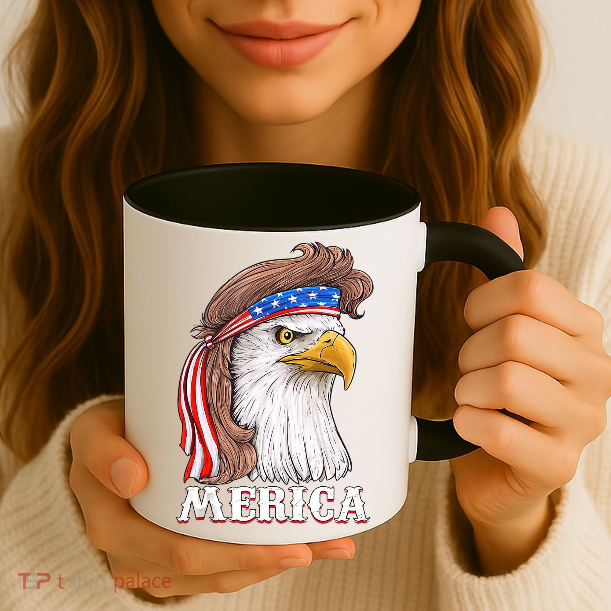 Eagle Mullet 4th Of July USA American Flag Merica Coffee Mug