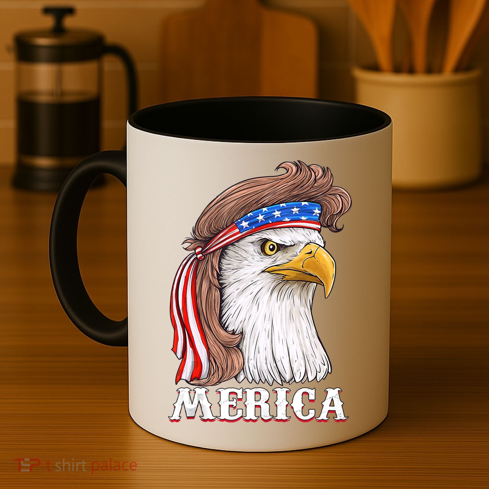 Eagle Mullet 4th Of July USA American Flag Merica Coffee Mug