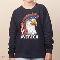 Eagle Mullet 4th Of July USA American Flag Merica Women's Sweatshirt thumb 0