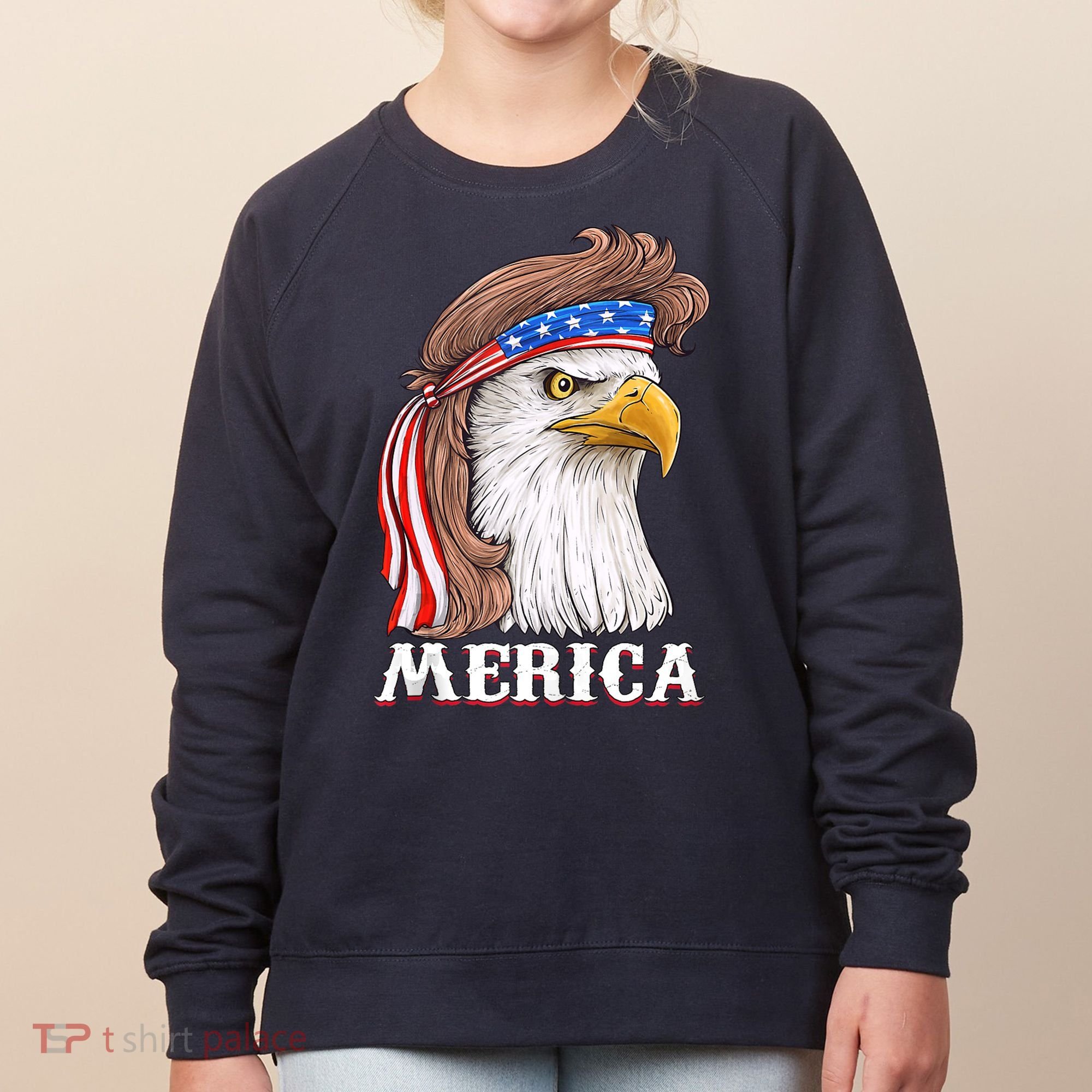 Eagle Mullet 4th Of July USA American Flag Merica Women's Sweatshirt
