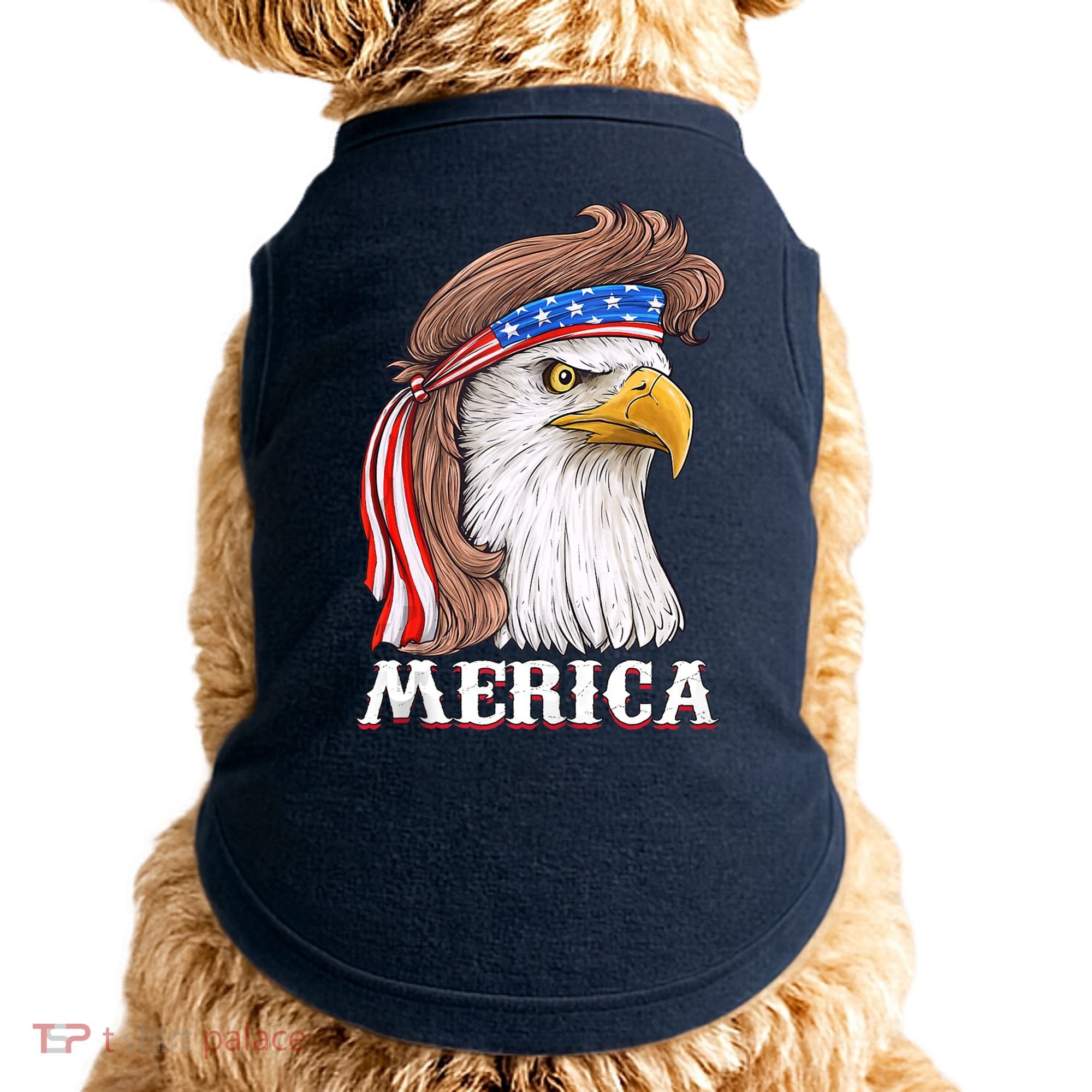 Eagle Mullet 4th Of July USA American Flag Merica Doggie Tank