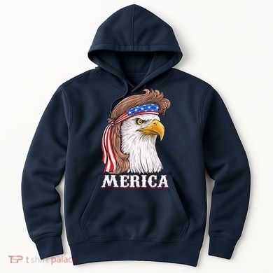 Eagle Mullet 4th Of July USA American Flag Merica Hoodie