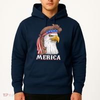 Eagle Mullet 4th Of July USA American Flag Merica Hoodie thumb 2