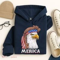 Eagle Mullet 4th Of July USA American Flag Merica Hoodie thumb 4