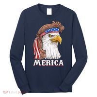 Eagle Mullet 4th Of July USA American Flag Merica Long Sleeve Shirt thumb 0