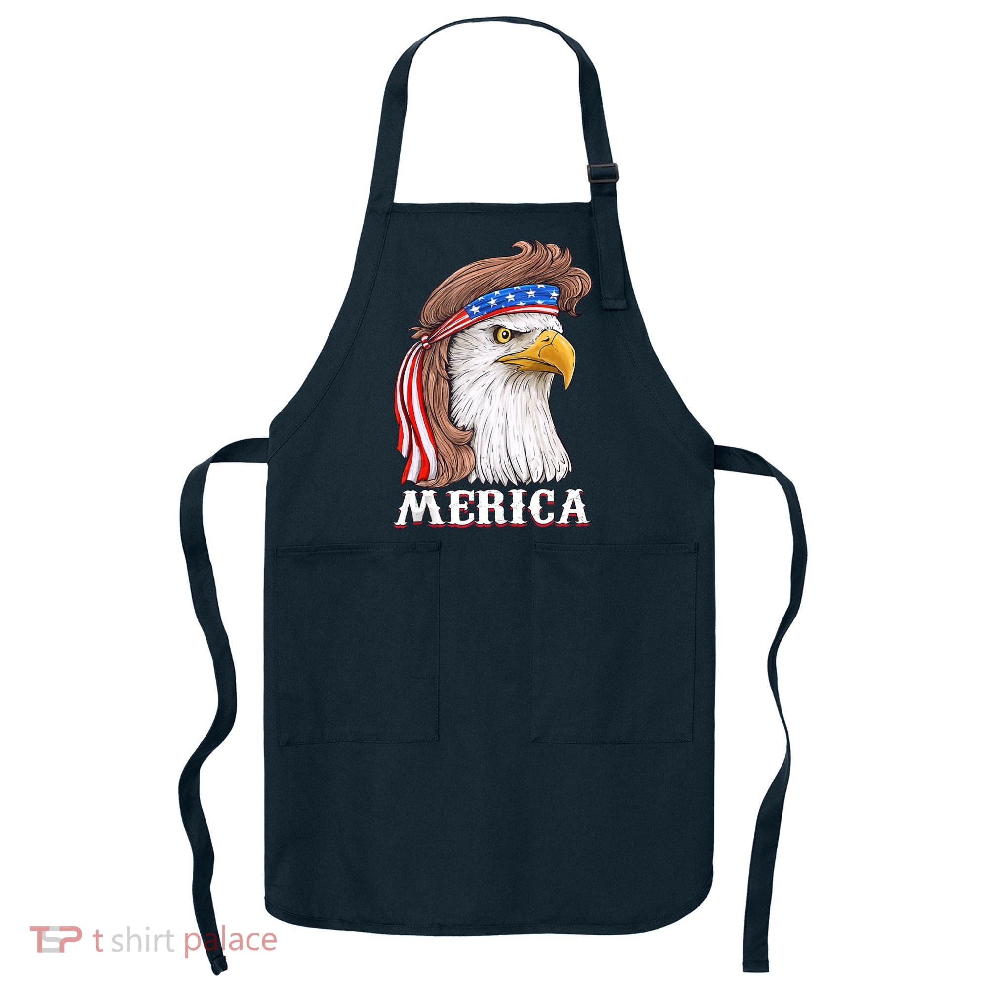 Eagle Mullet 4th Of July USA American Flag Merica Apron